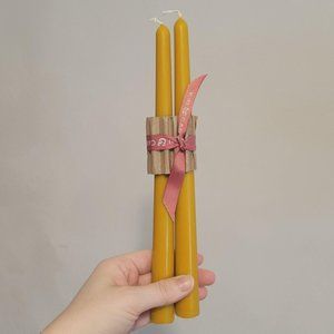 NWT Taper Candles - Mustard - Set of 2